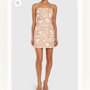 Amanda Uprichard Cream and Pink Star Pattern Mini Dress xl